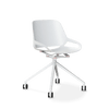 Home Office Chair Aeris Numo, white shell, white lacquered frame