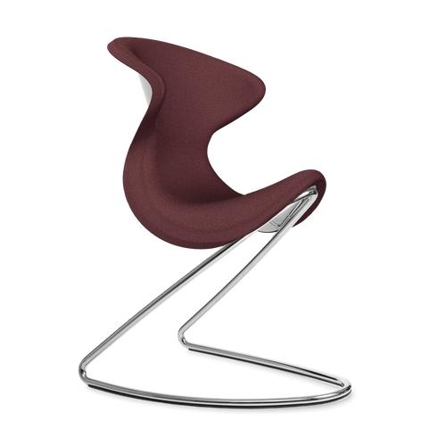 Aeris Oyo rocking chair with dark purple cover and chrome frame