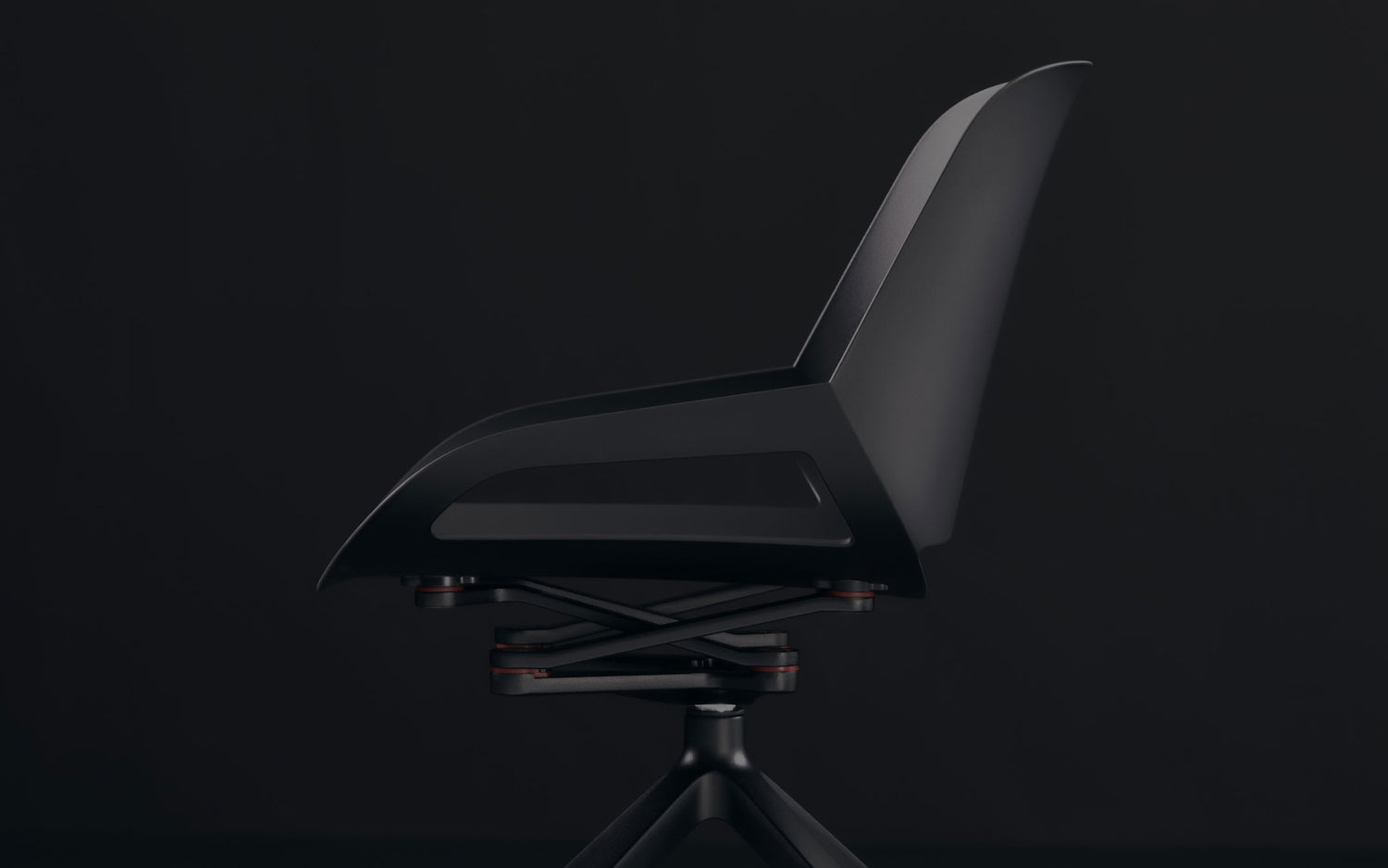 Numo seat shell with kinematics in black.