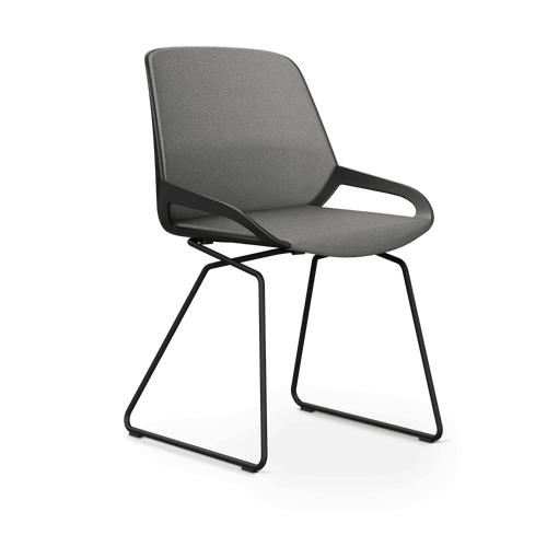 Aeris Numo Comfort Piètement traîneau Tissu d'assise gris clair chiné