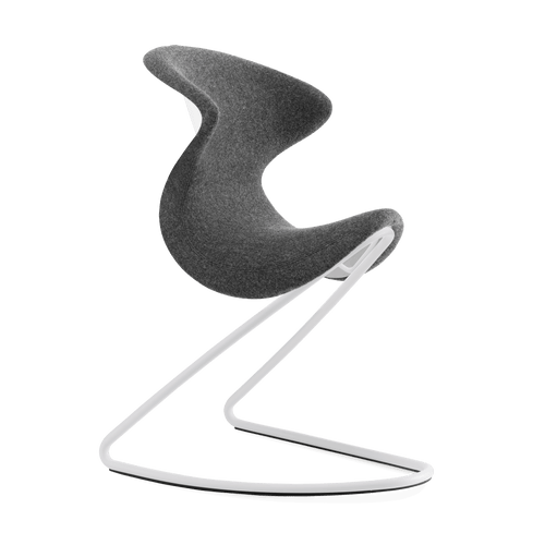 Aeris Oyo cantilever chair, dark gray mottled cover, chrome frame