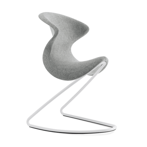 Aeris Oyo cantilever chair, light gray mottled cover, white frame
