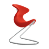 Aeris Oyo rocking chair saddle seat, red cover, chrome frame