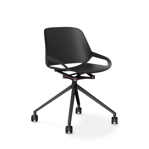 Meilleure chaise de bureau à domicile Aeris Numo, coque noire, piétement laqué noir