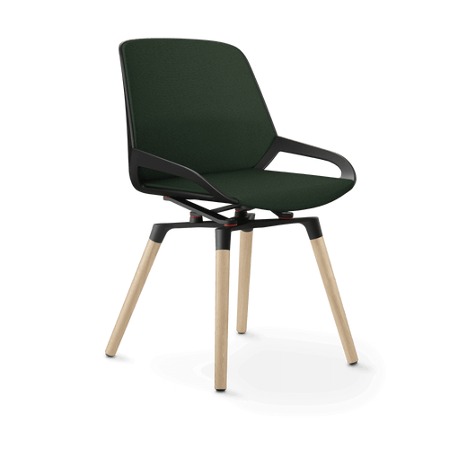 Aeris Numo Comfort wooden legs oak seat cover green melange