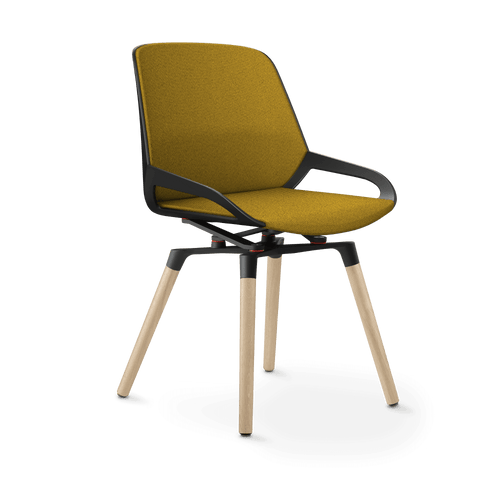 Aeris Numo Comfort Holzbeine Eiche Sitzbezug gelb meliert