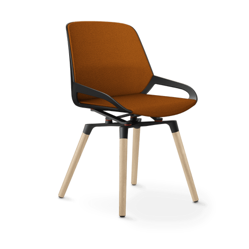 Aeris Numo Comfort wooden legs oak seat cover yellow-orange melange