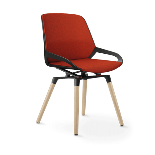 Aeris Numo Comfort wooden legs oak seat cover orange red melange