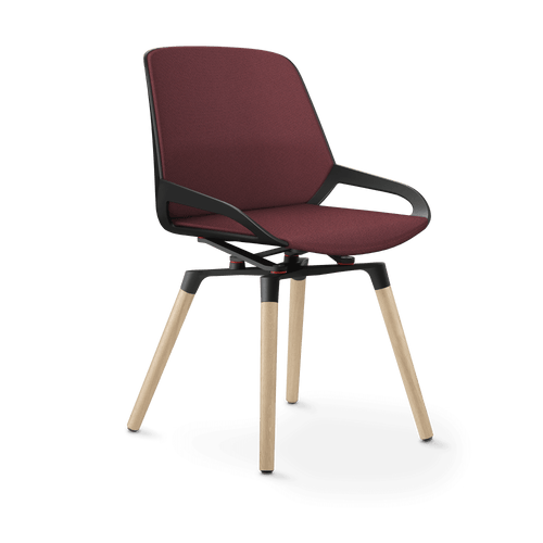 Aeris Numo Comfort Holzbeine Eiche Sitzbezug dunkelviolett meliert