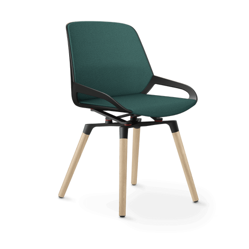 Aeris Numo Comfort Wooden legs oak Seat cover dove blue mottled
