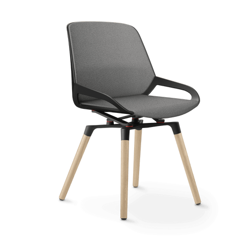 Aeris Numo Comfort wooden legs oak seat cover light gray mottled