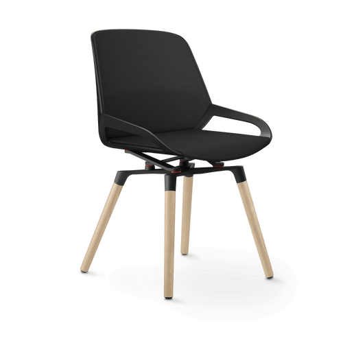 Aeris Numo Comfort wooden legs oak seat cover dark gray melange
