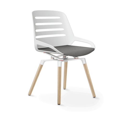 Aeris Numo Comfort Pieds en bois chêne Tissu d'assise gris clair chiné