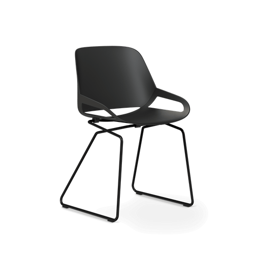 Best outdoor chair Aeris Numo, black shell, black lacquered frame