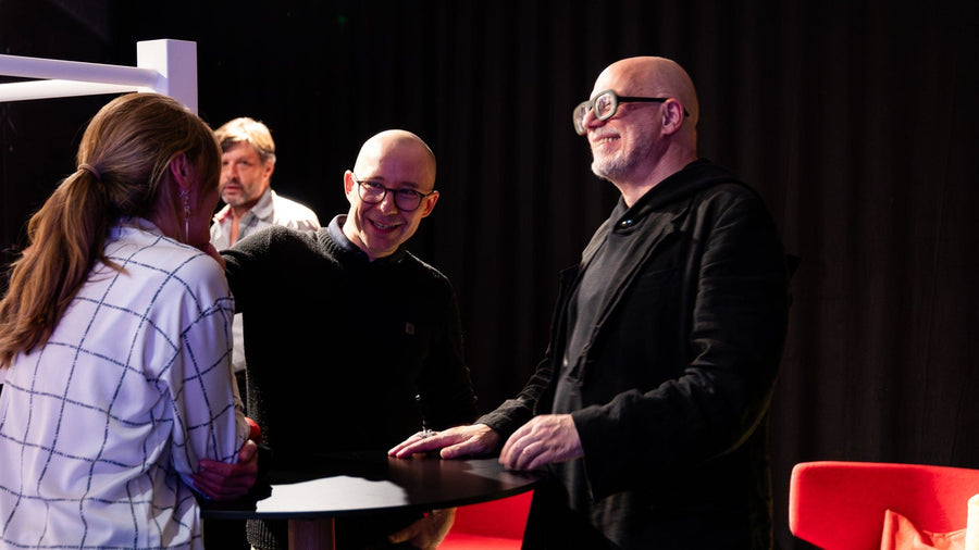 Aeris CEO Nicolas Glöckl mit Architekt Peter Ippolito auf der Aeris Themenwerkschau